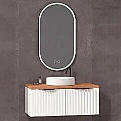 Aquanil Belissimo Banyo Dolabı 100 cm Beyaz-Kayın